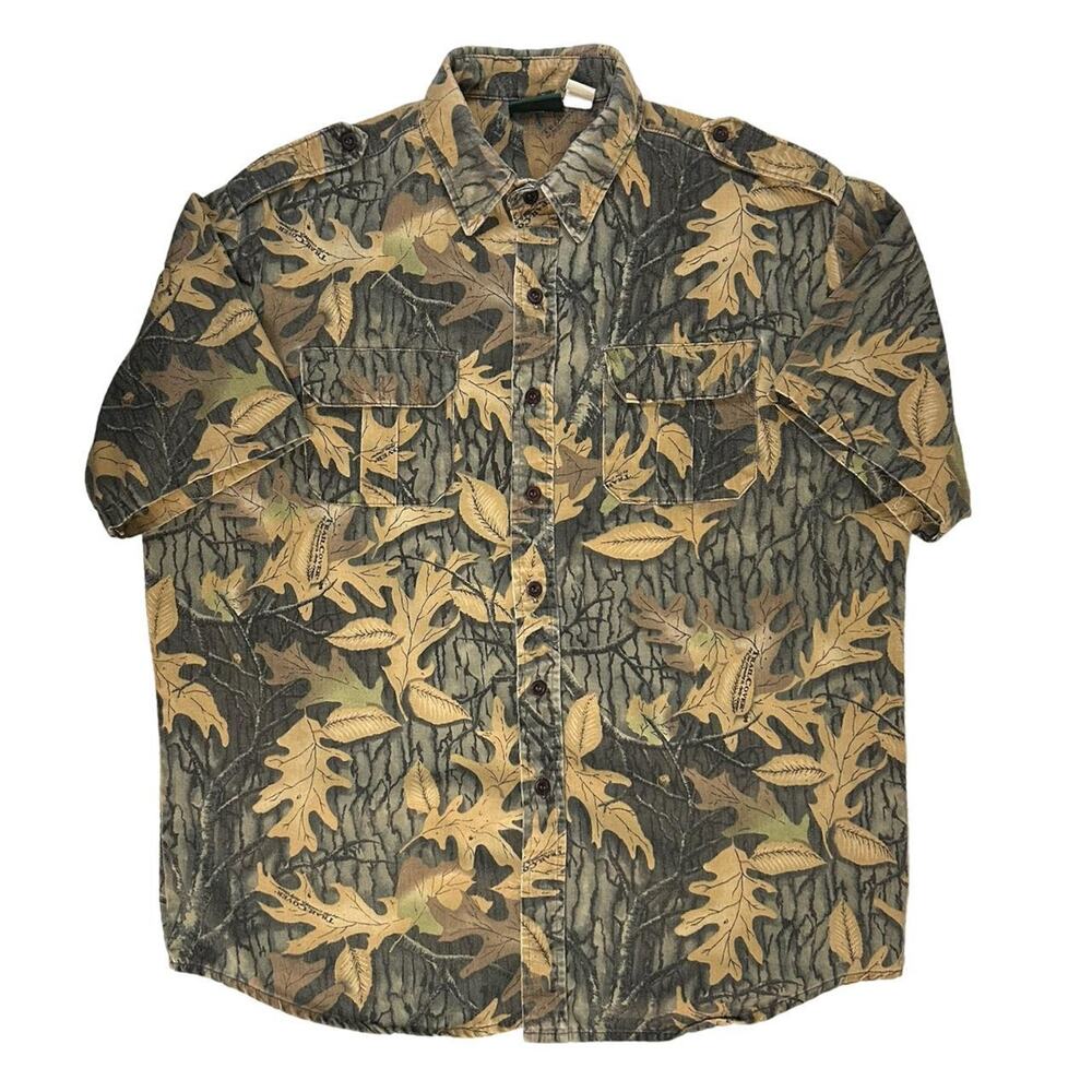 Camo button up shirt vintage cabela's Men's XL